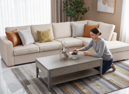 Luxus Couchtisch Holz Wunnzëmmer Dëscher Héichwäerteg Miwwelen Bäistelltësch