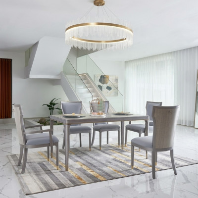 Komplett Garnitur Dësch mat 6 Still Luxus Miwwelen Hotel Dubai Ariichtung