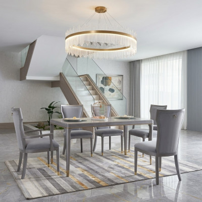 Iesszëmmer Dësch Designer Luxus Miwwelen Holz Dëscher 160x90cm Wunnzëmmer