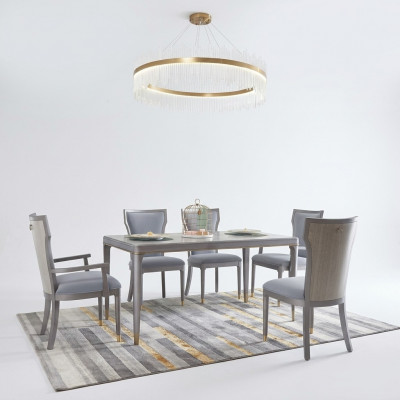 Iesszëmmer Dësch Designer Luxus Miwwelen Holz Dëscher 160x90cm Wunnzëmmer