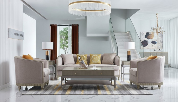 Luxus Miwwelen Sofagarnitur Wunnzëmmer Sofa Couch Polsterset Komplett