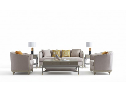 Luxus Miwwelen Sofagarnitur Wunnzëmmer Sofa Couch Polsterset Komplett