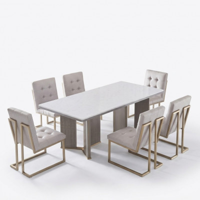 Iesszëmmer Dësch Designer Luxus Miwwel Holz Dëscher 180x90cm Wunnzëmmer