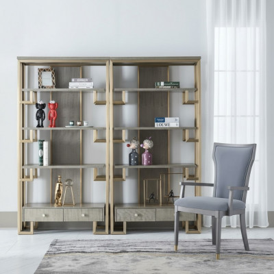 Designer Vitrinn 2x Vitrinn Holz Schaf Schief Schief Wunnzëmmer Regal