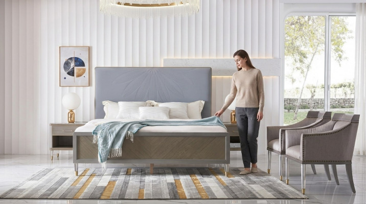 Luxus Bett Schlofkummer Miwwelen 2x Nuetsdësch Set Better Dubai Hotel Miwwelen