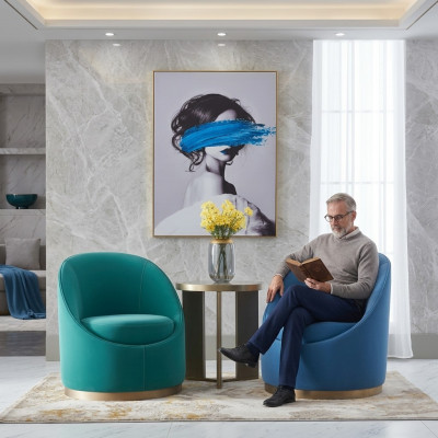 Türkeschen Wunnzëmmer Design Sessell Einsitzer Gepolstert Miwwelen Lounge Club