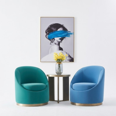 Türkeschen Wunnzëmmer Design Sessell Einsitzer Gepolstert Miwwelen Lounge Club