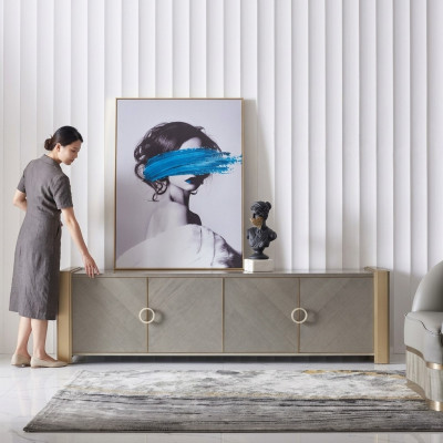 Luxus RTV Sideboard Schaf Kommode Schief Schiefer Sideboard Lowboard
