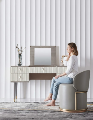 Make-up Dësch Spigel Dekor Hocker Komplett Set Kommod Schlafzimmer Nei
