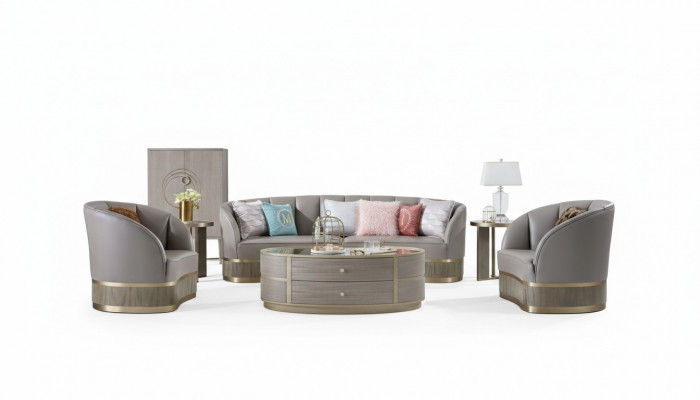 Design Ariichtung Miwwelen Sofagarnitur 3+1 Sëtzer Couch Polsterset Liederdivan