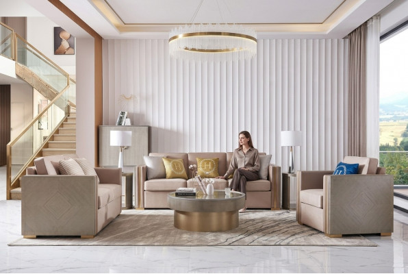 Luxus Miwwelen Wunnzëmmer Sofagarnitur Hotel Stil Garnituren Canapé Couch