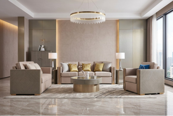 Luxus Miwwelen Wunnzëmmer Sofagarnitur Hotel Stil Garnituren Canapé Couch
