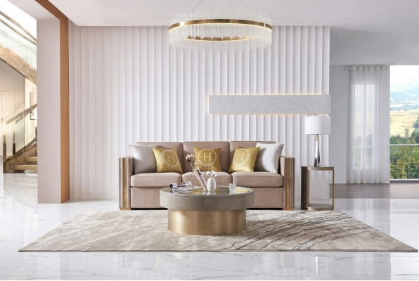 Drësëtzer Stoff Wunnzëmmer Rosa Design Couchen Canapé Sofas Samt XXL