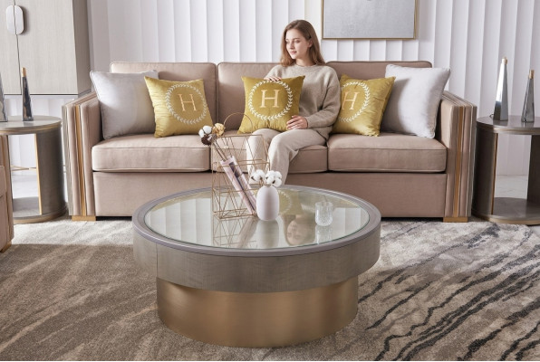 Ronnen Design Couchtisch Glas Ronntisch Säitendëscher Ronn Sofa