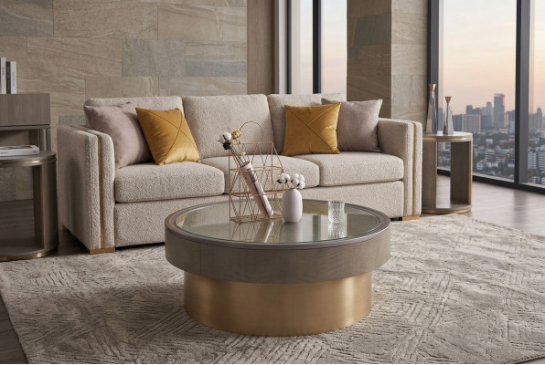 Ronnen Design Couchtisch Glas Ronntisch Säitendëscher Ronn Sofa