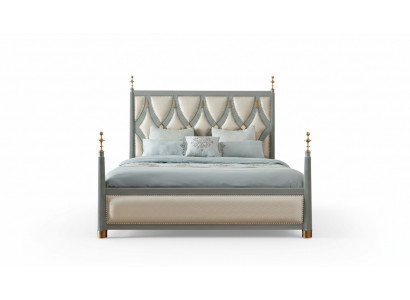 Luxus Miwwelen Schlofkummer Hotel Better Royal Gold Bett Holzbett 180x200cm