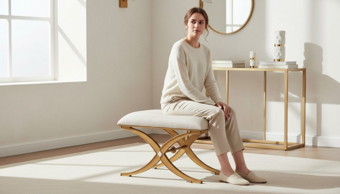Design Hocker Bänk Luxusmiwwel Pouf Foussocker Polsterhocker Sëtzocker