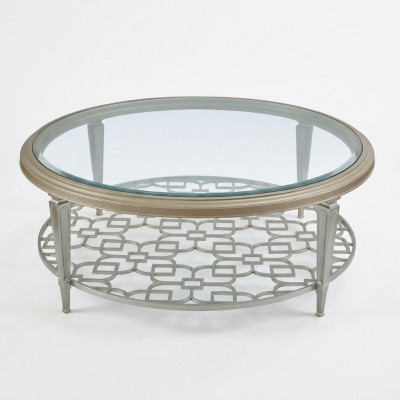 Couchtisch Bäistelltisch Dësch aus Glas Wunnzëmmer Designerdësch Miwwelen Ronn