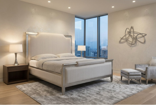 Schlofzëmmer Hotel Better Duebel Bett Design Holz Textil Better 180x200cm