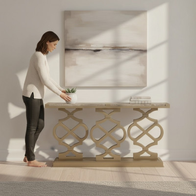 Konsolendësch Design Holz Dësch Konsol Konsolendëscher Schminkdësch