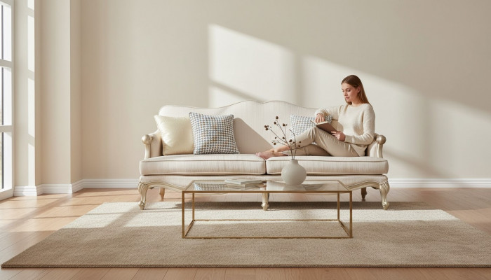 Klassesch Miwweldesign Sofagarnitur 3+1 Sëtzer Couch Sofa Polstergarnituren