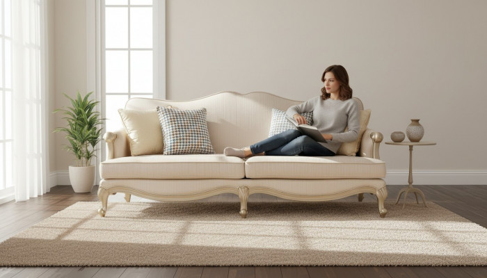 Sofagarnitur Luxus Set 3+1+1 Fotell Italienesch Miwwelen Sëtzer Kanapé Garnitur