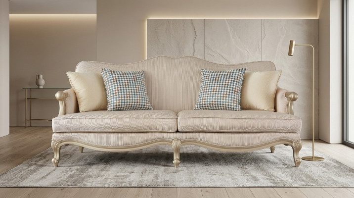 Sofagarnitur Luxus Set 3+1+1 Fotell Italienesch Miwwelen Sëtzer Kanapé Garnitur