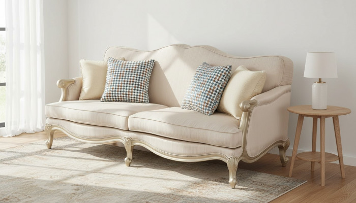 Luxus Dräisëtzer Canapé Sofa Polster Miwwelen 3 Sëtzer Canapéen Sofasen XXL