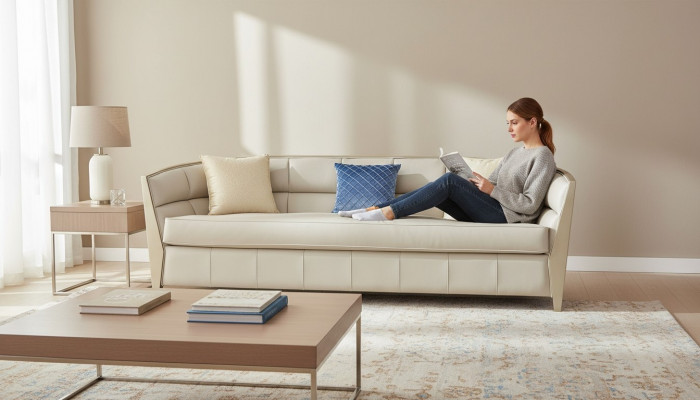 XXL grousse Sofa Couch Véiersëtzer Lounge Club Sofasen 241cm Italienesch Luxusmiwwelen