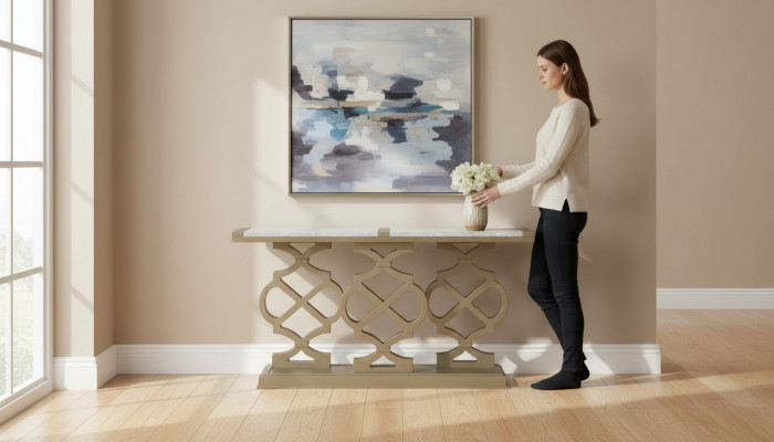 Konsolendësch Design Holz Dësch Konsole Konsolendëscher Luxus Dësch