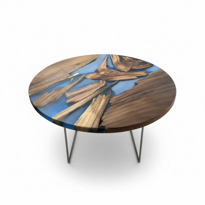 Ronn Dëscher Iessdësch Design Dësch Modern Mier Floss Miwwelen 90 cm