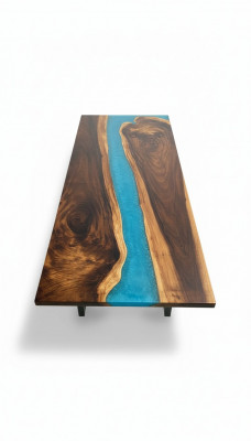 Dëscher Iessdësch Design Dësch Modern Mier Floss Miwwelen Dëscher Epoxid