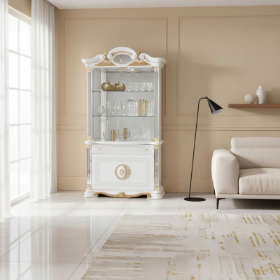 Vitrin Italienesch Luxus Miwwel Vitrine Kommodus Schaf Glas Design Schaf