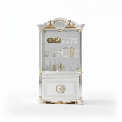 Vitrin Italienesch Luxus Miwwel Vitrine Kommodus Schaf Glas Design Schaf