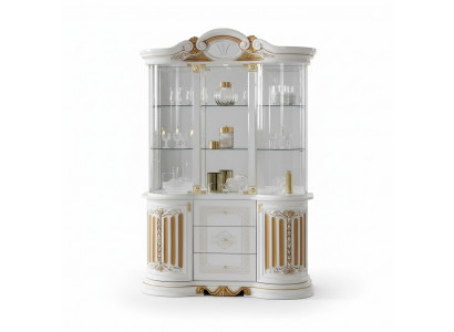 Italienesch Luxusmiwwelen XXL Vitrin Kommodeschaf Glas Designer Schaf Neit