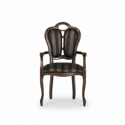 Stull mat Armlehn Luxus Design Stull Textil Miwwel Eensëtzer Holz Lenstull Nei