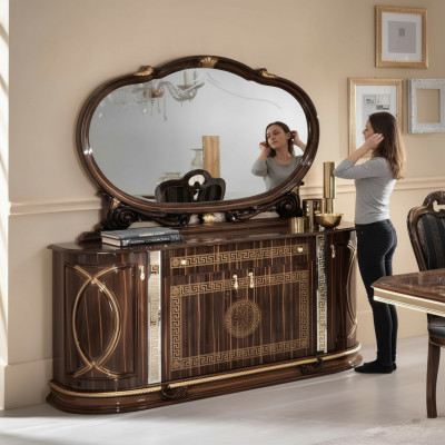 Klassesch Anrichte mat Spigel Kommode XXL Schaf Sideboard Italienesch Miwwelen