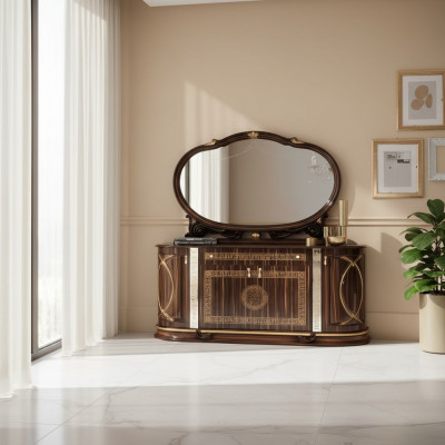 Klassesch Anrichte mat Spigel Kommode XXL Schaf Sideboard Italienesch Miwwelen