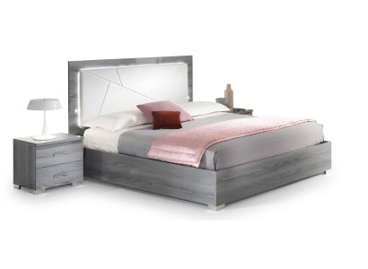 Schlofzëmmer Set Bett 2x Nuetsdëscher 3tlg. Italienesch Miwwelen Luxus Hotel Nei
