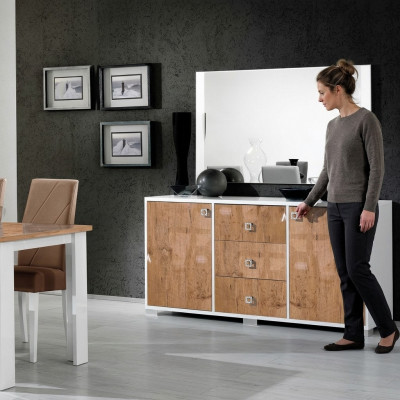 Anrichte Design Kommode 100*50 Luxus Holz Kommoden Schaf Wohnzimmer Schiefen