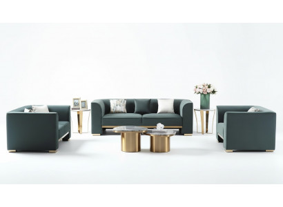 Sofa-Garnitur 3+2+1 Sëtzer Set Design Sofas Polster Couchen Modern Couch Miwwelen
