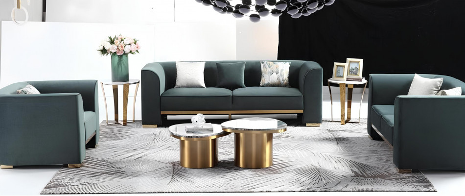 Ronnd Dësch Couch Marmor Ronn Dëscher Bäistell Edelstol Duebel Set 2 Stéck Miwwelen