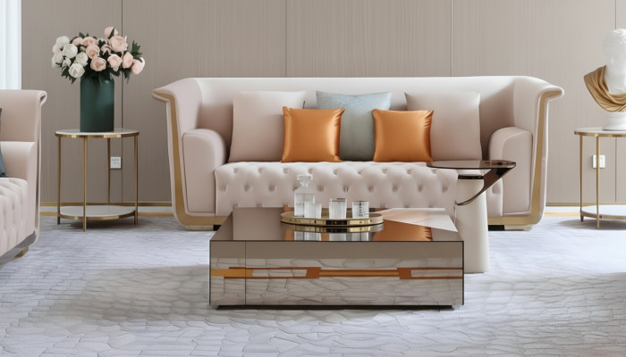 Designer Modern Couchdësch Bäistelltësch Canapé Marmor Dësch Glas Kaffisdësch Nei