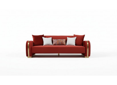 Dräisëtzer Canapé Polster Design Sofa 3er Sëtz Sofas Textil Design Sofa Miwwelen Neien