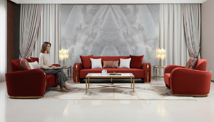 Edelstol Luxus Wunnzëmmer Dësch Déngscht Dësch Design Dëscher Stil Miwwelen Rektangulär