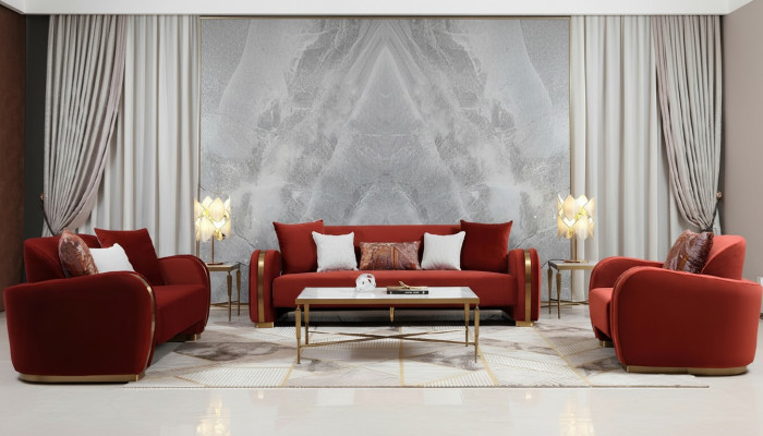 Edelstol Luxus Wunnzëmmer Dësch Déngscht Dësch Design Dëscher Stil Miwwelen Rektangulär