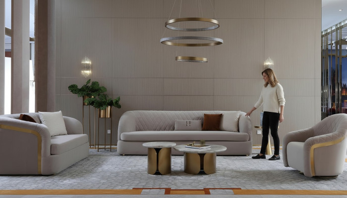 Sofagarnitur 321 Sëtz Set Design Sofa Grupp Canapé Modern Luxus Polster Nei