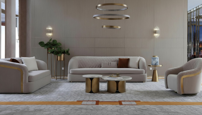 Sofagarnitur 321 Sëtz Set Design Sofa Grupp Canapé Modern Luxus Polster Nei