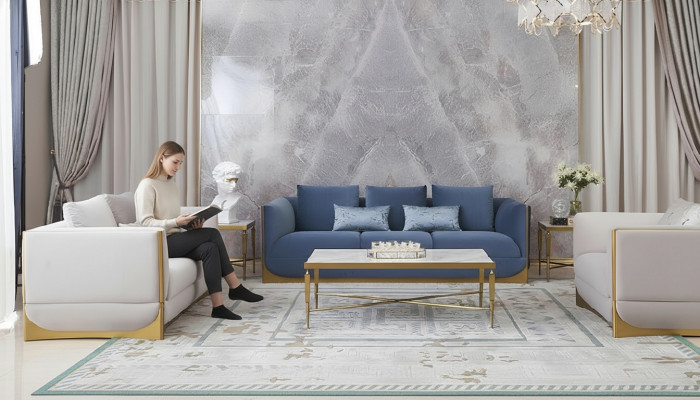 Dreisëtzer Couch Polster Design Canapé Modern 3er Sëtzt Canapéë Raum Luxus Miwwelen
