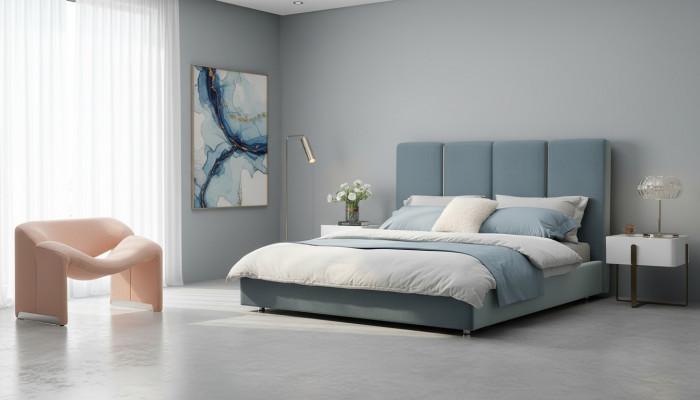 Designer Bett Blo 180x200 Schlofzëmmer Better Textil Hotel Luxus Polster Sëtz